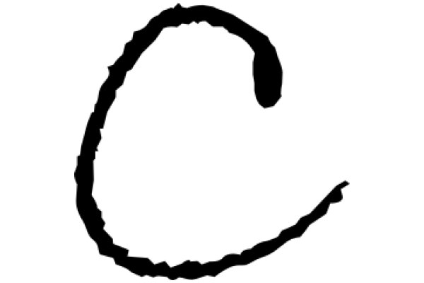 Stylized Black Letter 'C' on a White Background