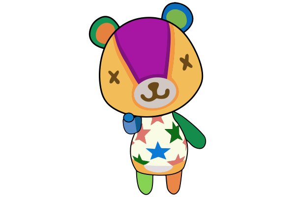 Vibrant and Friendly: A Colorful Cartoon Bear