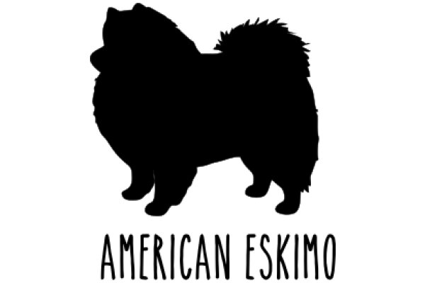 Eskimo Dog Silhouette with the Word 'American Eskimo'