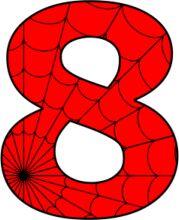 Spider-Man's Number 8 in a Stylized Logo