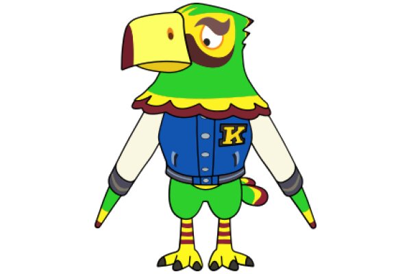 Vibrant and Friendly: A Colorful Cartoon Parrot