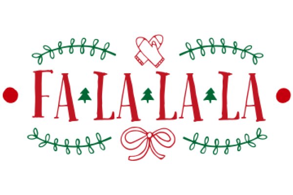 Festive Holiday Greeting with 'Falala' and Christmas Decorations