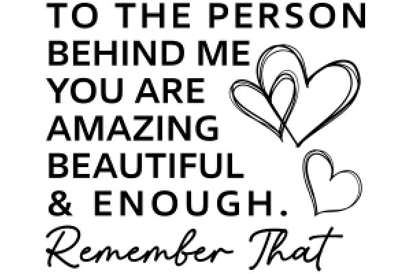 To the Person Behind Me: You Are Amazing & Enough. Remember That.