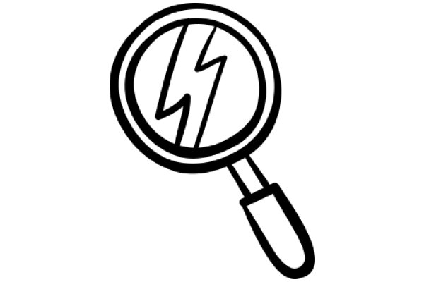 A Stylized Illustration of a Magnifying Glass with a Lightning Bolt Symbol