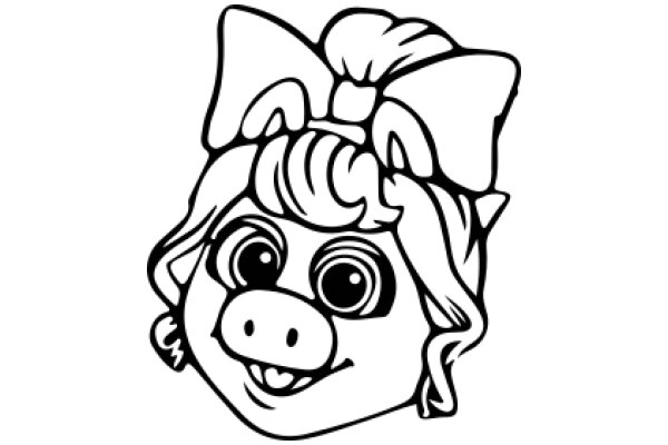 Stylized Cartoon Character with a Smile and Bow