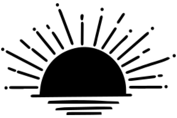 Stylized Sun and Moon Icon with Rays