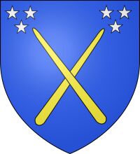 A Blue Shield with Yellow Stars and Crosses