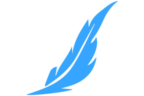 Stylized Blue Feather Design