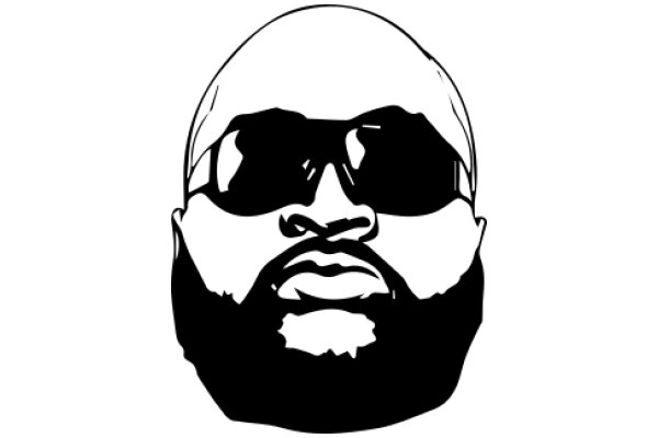 Stylized Portrait of a Man with a Beard and Sunglasses