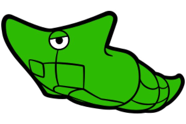 Vibrant Green Cartoon Fish with a Friendly Eye