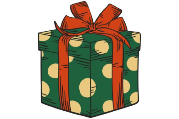 A Festive Gift Box with a Ribbon and Polka Dots