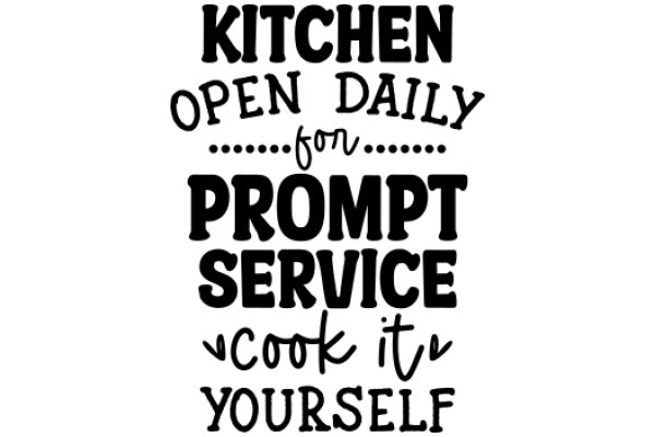 Kitchen Open Daily for Prompt Service: Cook It Yourself