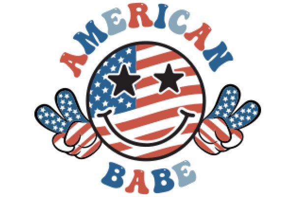 American Babe: A Graphic Design of a Smiling American Flag