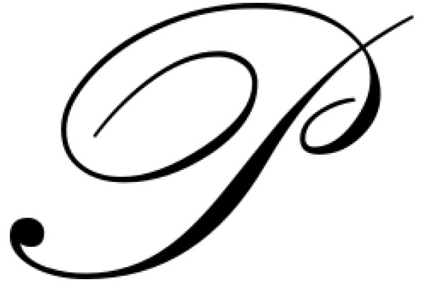 Elegant Black Calligraphy Letter 'P'