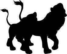 The Silhouette of Majesty: A Lion's Grace in Black and White