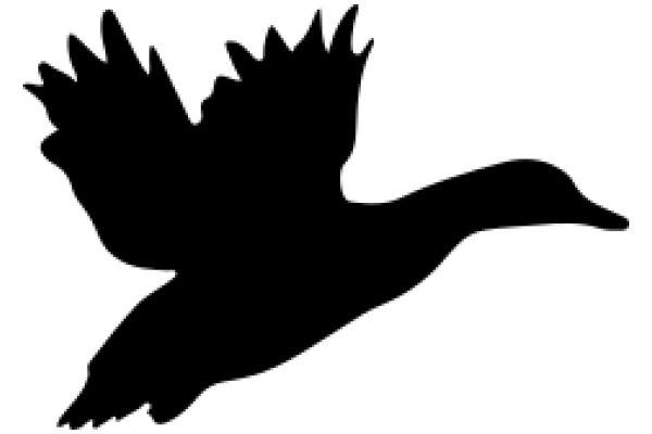 Silhouette of a Duck in Flight