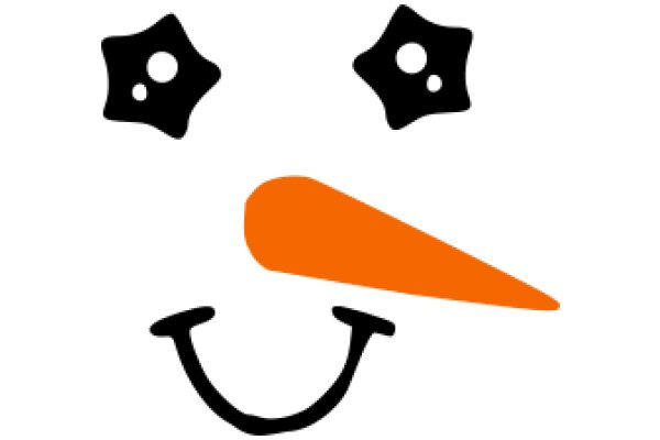 A Whimsical Smiley Face with a Carrot Nose and Star Eyes