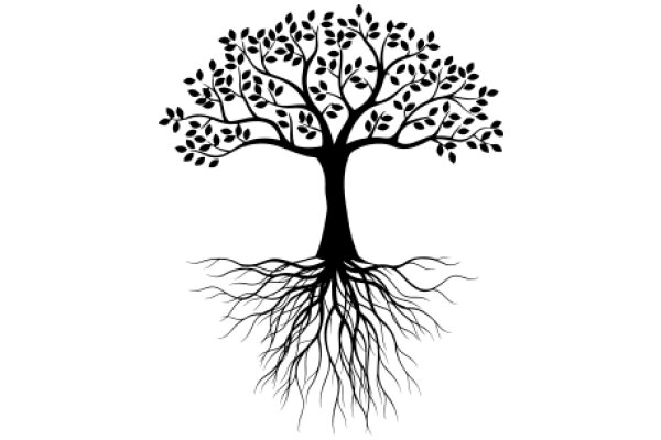 The Root of Life: A Tree Silhouette