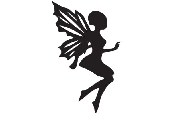 Silhouette of a Winged Figure in Flight