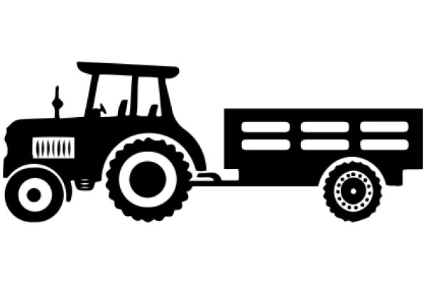 A Classic Illustration of a Farm Tractor and Trailer