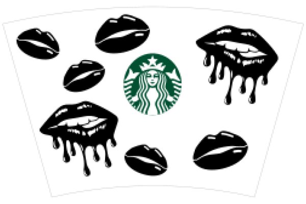 A Collection of Starbucks Logos and Lips, Combined with a Droplet Design