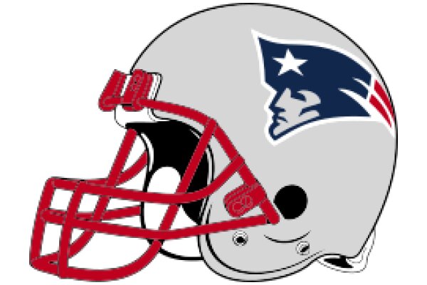 New England Patriots Football Helmet with Red Straps