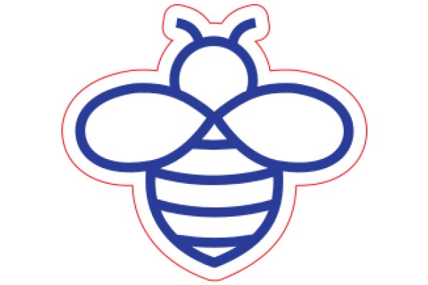 Stylized Bee Logo with a Pink Outline