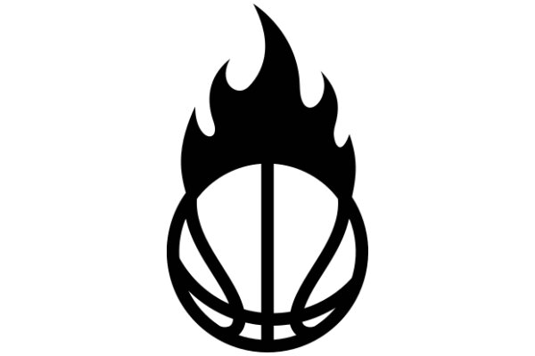 Logo of a Basketball with Flames