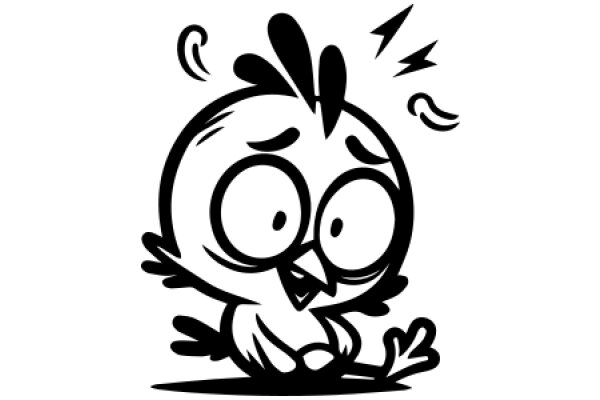 Charming Cartoon Chicken with Surprised Expression