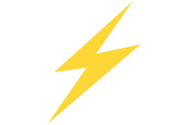 Vibrant Yellow Lightning Bolt