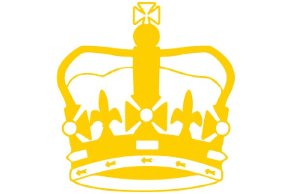 A Stylized Yellow Crown with a Bow and Arrows