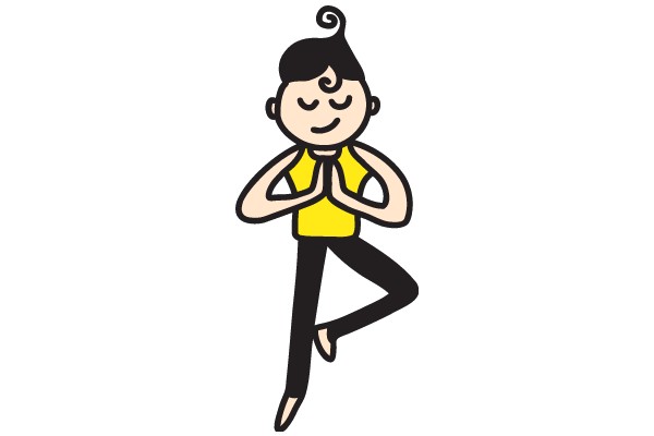 A Cartoon Character in a Meditative Pose