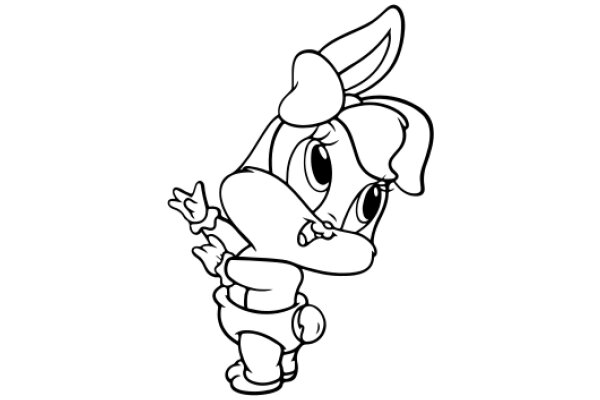 A Playful Cartoon of a Bunny Character