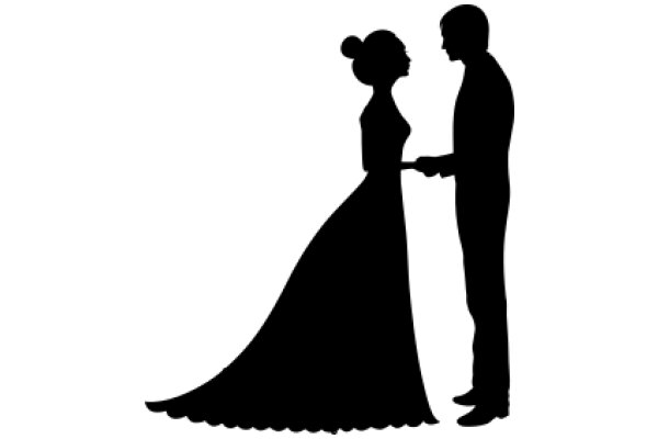 A Silhouette of a Couple's First Dance