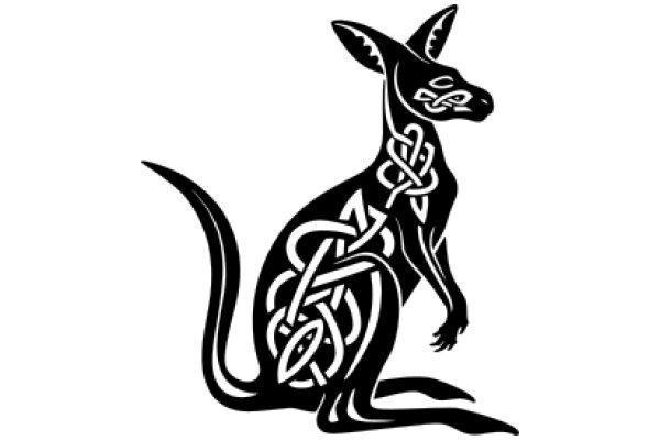 Stylized Kangaroo with Intricate Designs