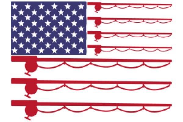 United States Flag with Red Rope Accents