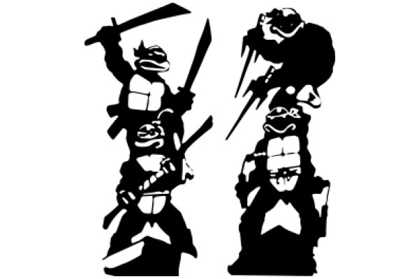 Silhouette of a Ninja with Swords