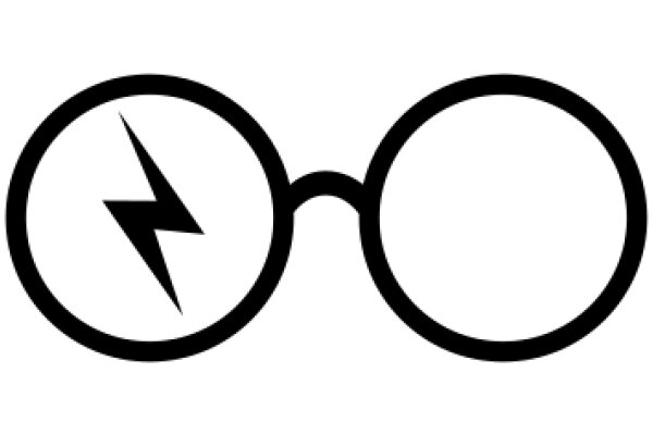 A Simple, Icon of a Lightning Bolt Inside a Glasses Frame