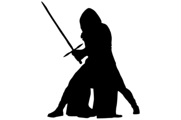 Silhouette of a Knight with a Sword