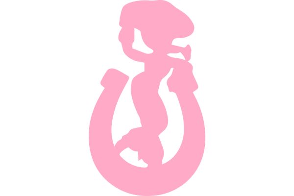 Pink Silhouette of a Cartoon Character Performing a Handstand