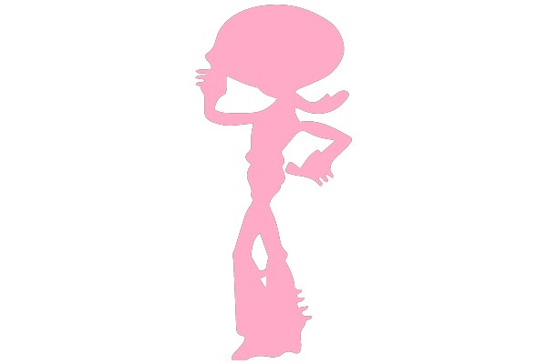 A Pink Silhouette of a Character with a Book in Hand