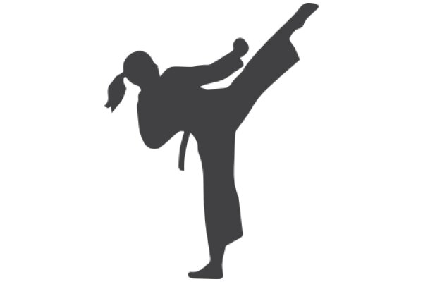 Silhouette of a Kickboxer in Action