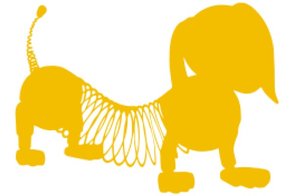 A Yellow Cartoon Dog with a Spiral Tail