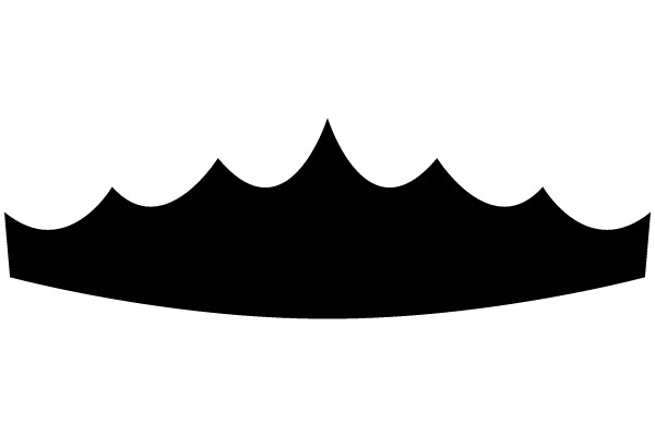 Stylized Black Crown with Wavy Design