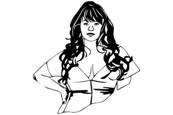 Stylized Portrait of a Woman with Long Hair