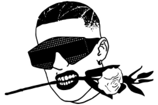 Stylish Sunglasses and Rose Illustration