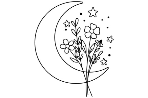 Moonlit Garden: A Whimsical Illustration