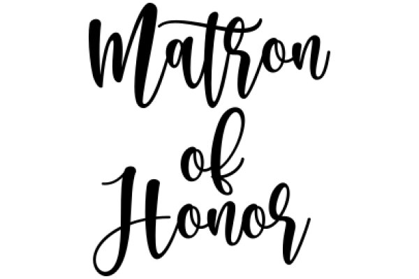 Elegant Black Calligraphy: 'Matron of Honor'