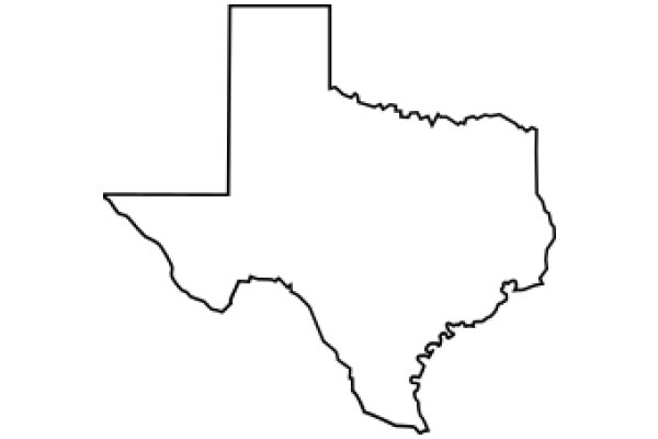 Simplified Texas State Border Map