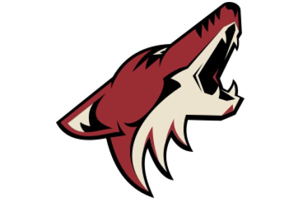 Vivid Red and White Wolf Logo